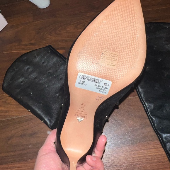 Brand New-Schutz 's-ariene' black spike studded boot - Picture 3 of 6